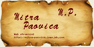 Mitra Paovica vizit kartica